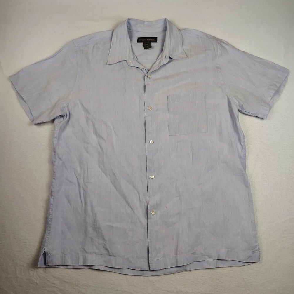 Banana Republic  Linen Shirt Mens Large Light Blue